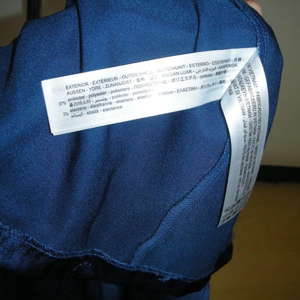 Zara Blue Satin Slip Dress Y2K Party Dress Ruched Mini Cocktail Dress Small - Picture 8 of 8